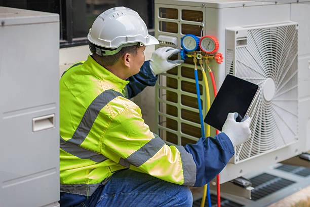 Professional Hvac technician working in Yoder, CO